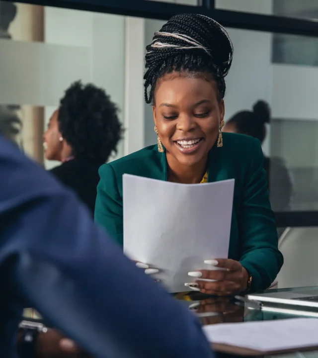 Woman interviewing